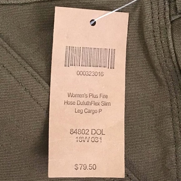 NWT Duluth Trading Co. Fire Hose Flex Cargo Pants in Olive Sz. 18W x 31” - Picture 7 of 7